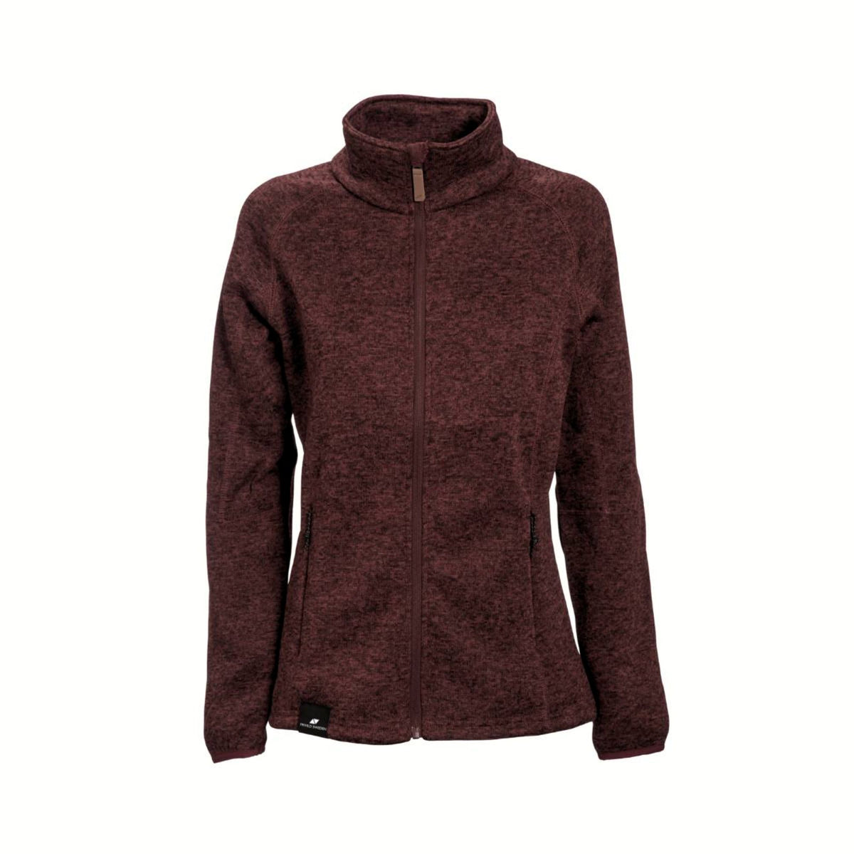 Gipfelglück Strickfleecemantel Damen in Weinrot, Vorderansicht