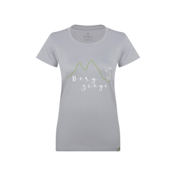 Damen T-Shirt mit Alpen Jana aus Baumwolle Bergziege Moti Gipfelglück